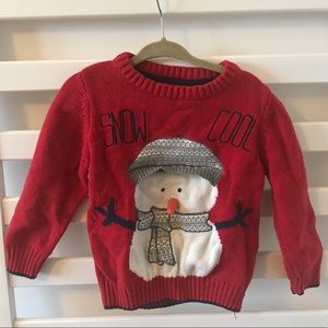 Red, Toddler Snow Man Ugly Sweater